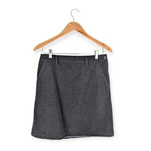 J. Crew Charcoal Gray Wool Cashmere Blend Mini Skirt Size 8 Y2K Career Preppy